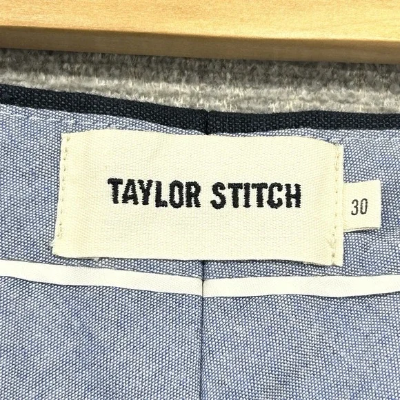 Taylor Stitch Dress Pants Men Size 30x32 Blue Virgin Wool Linen Blend